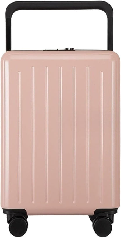 Luggage Carry On Luggage Security Combination Lock Suitcase Luggage Suitcase Checked Luggage Trolley Suitcase (Color : Pink, Size : 24Inch)