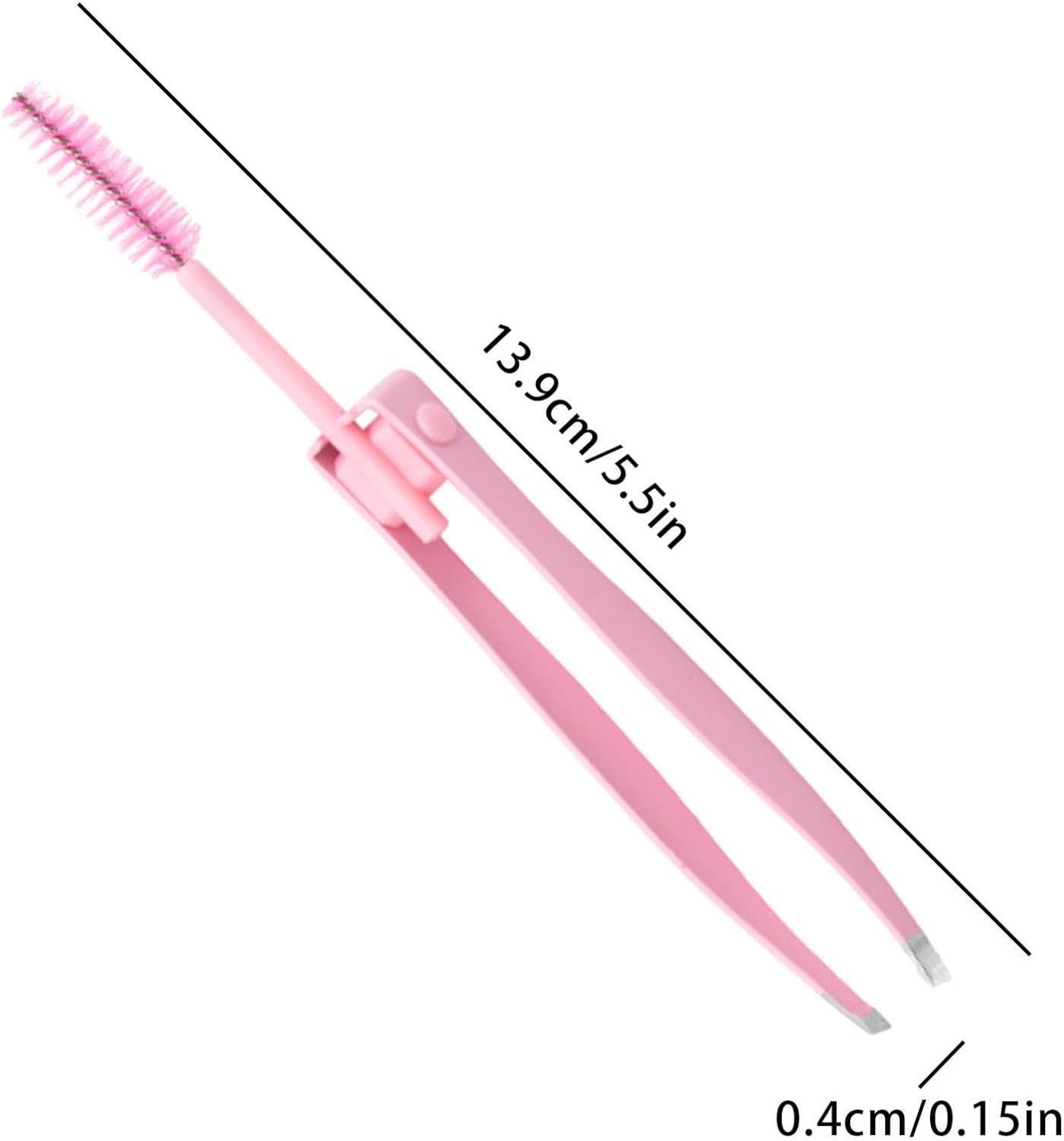 Eyebrow Plucker Tweezers, Hair Removal Tweezers, 2 in 1 Stainless Steel Eyebrow Trimming Tool with Brush, Reusable Hair Arrow Tool, False Eyelash Applicator, Care Tool for Men