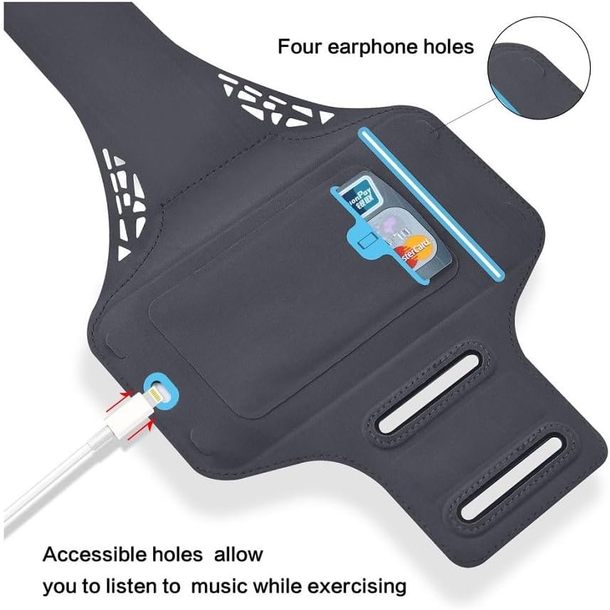 DFV mobile - Professional Cover Ultra-Thin Armband Sport Walking Running Fitness Cycling Gym per TD Tech P50 (2021) - Black