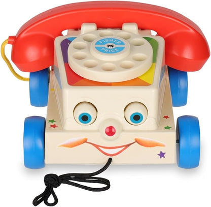 Fisher-Price Classics 1694 Chatter Telephone, Retro Baby Push Along Toy, Role Play for Kids, Toddler Phone, Classic Toy with Retro Style Packaging, Pretend Play Toys for Boys and Girls Aged 12 Months