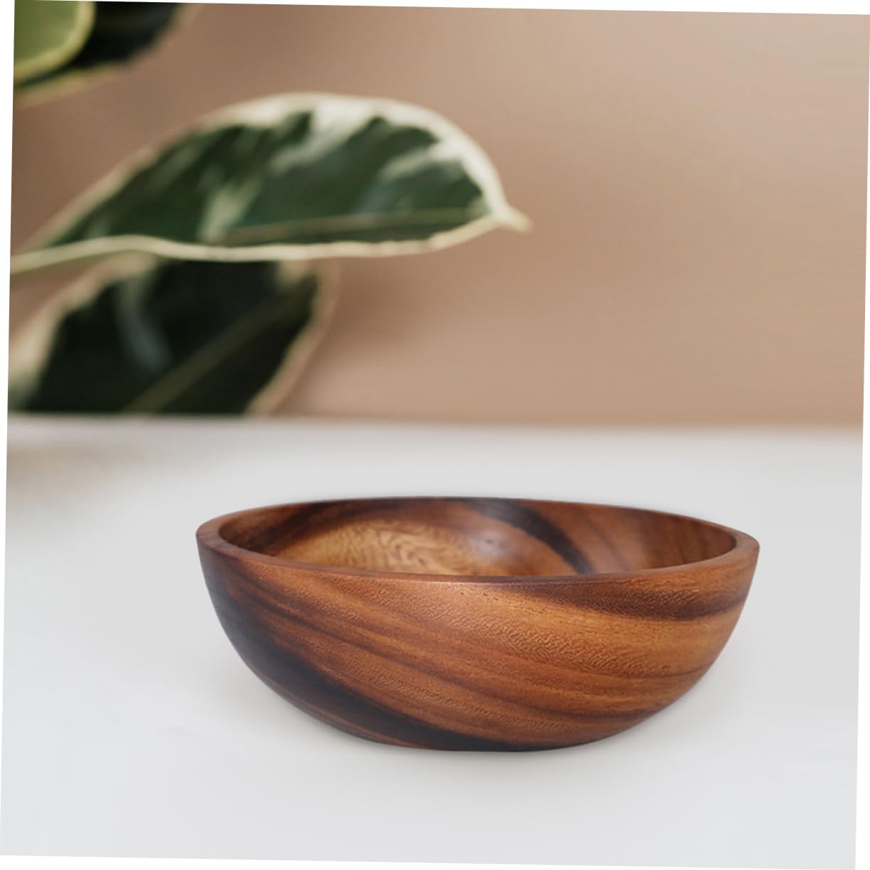 CONGARTENO 1pc Wooden Salad Bowl Kitchen Bowl for Fruits Salads Natural Log Design for Home Use Health Safety Crafted Versatile Serving