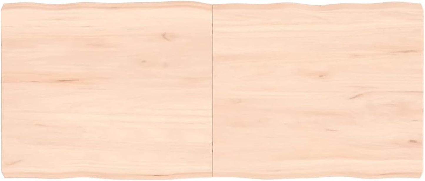 140x60 cm Solid Wood Tabletop, Live Edge Design, Versatile Kitchen Centerpiece, Dining Table Replacement, Desk Surface - Unfinished Natural Wood