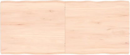 140x60 cm Solid Wood Tabletop, Live Edge Design, Versatile Kitchen Centerpiece, Dining Table Replacement, Desk Surface - Unfinished Natural Wood
