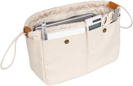 YONBEN Insert Organizer Bag - Tote Bag Organizer for Purse Organizer Insert for Small、middle and Large Totes - Drawstring Canvas - Perfect for Purse Organization - Cotton Canvas Pouches