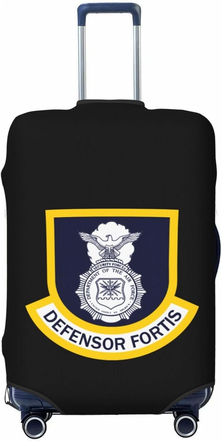 CRJSNYEAG USAF Security Forces Luggage cover Protective cover Anti-scratch luggage cover Fits 18-32 inch luggage, Black, X-Large