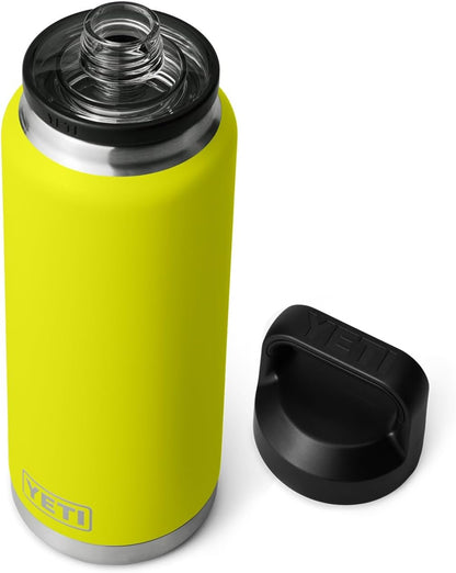YETI Rambler 36 oz Bottle, Vacuum Insulated, Stainless Steel with Chug Cap, Firefly Yellow