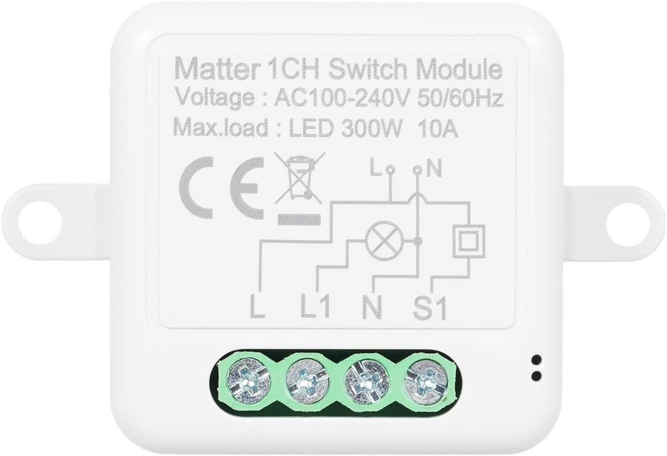 1CH Matter Mini Smart WiFi Switch Module DIY Smart Relay Switch Module 10A Switch for Smart Home Automation Compatible with Home Pod/Alexa/Google Assistant/