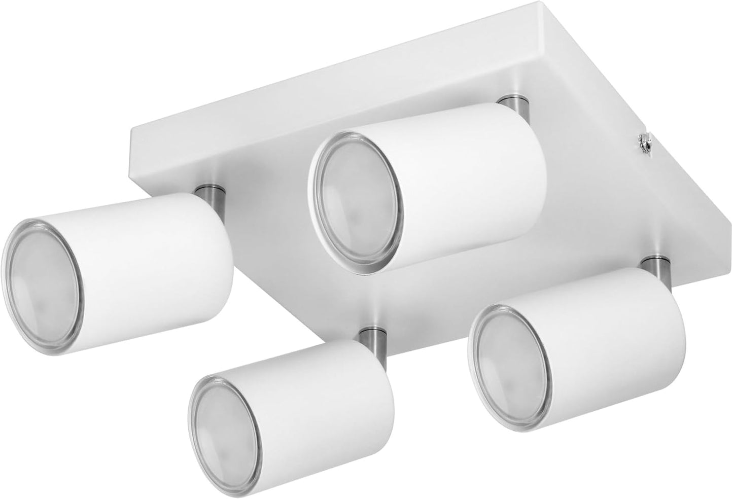 Miratic Ceiling Spotlight 4 Points of Light Base GU10 Max. 4 x 50 W Two Possible Mounting Spotlights Ceiling or Wall Spotlights IP20 White (Bulbs Not Included) (White)