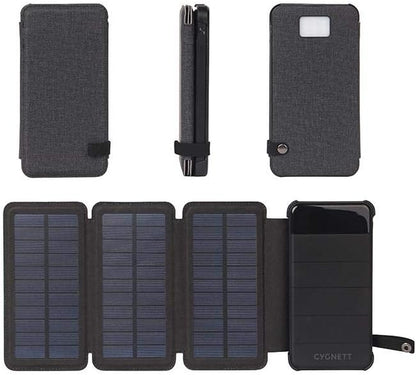 Cygnett CY2805PBCHE ChargeUp Explorer 8000 mAh Power Bank with Solar Panels, Black