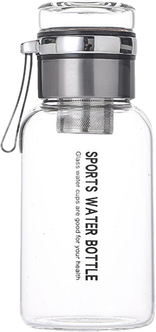 Sports Water Bottle Glass | Clear Glass Bottle Drinking Cups | Flask with Tea Strainer, Large Capacity Jug Storage Containers, Cup for Juice Milk Tea Coffee