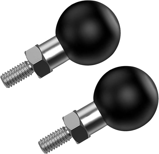 YIMINGYINUO 1'' Ball Mount with M6 x 1.0mm Threaded Post Ball Mounts Compatible with RAM Mounts B Size 1 Inch Portale Screw Ball Head for Bike, Motorcycle,ATV,Stroller,Camera,Rearview Mirror (Black-2)