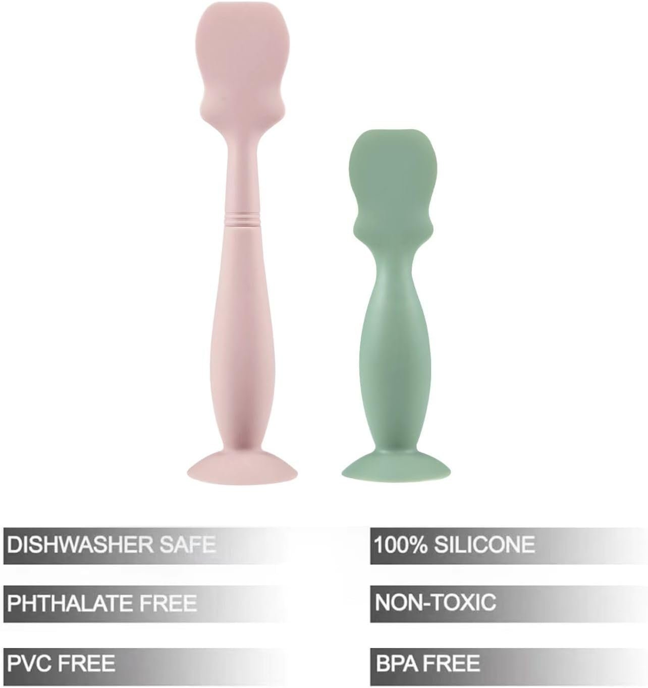 PandaEar 2 Pack Diaper Cream Spatula Applicator, Silicone Butt Spatula Baby Bum Brush, Diaper Cream Brushes for Babies Infants Newborn (Large Green, Small Pink)