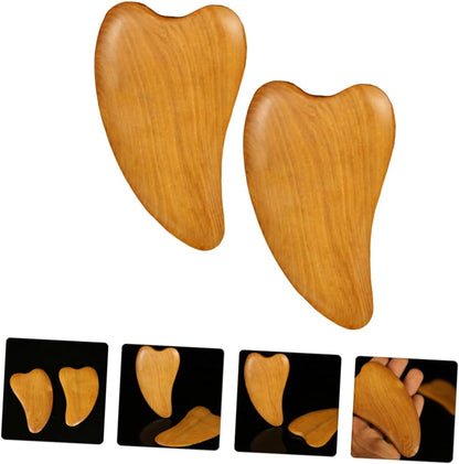 GOOHOCHY 3sets Wooden Scraping Massage Tool Natural Meridians Therapy Scraper for Facial Care Relax Muscles Enhance Skin Elasticity for Daily Use 4pcs*3
