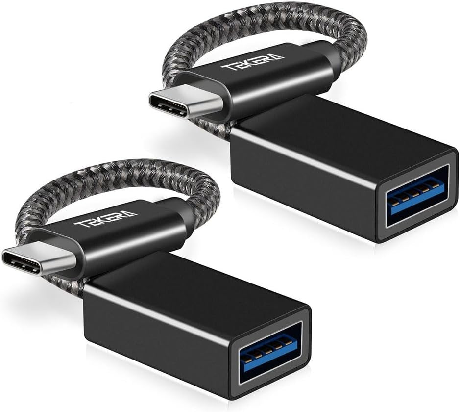TEKERA USB A to USB C Adapter (2 Pack), 10Gbps USB 3.2 Gen 2 USB C to USB OTG Adapter, USBC to USB Male to Female Converter Compatible with iPhone 16&15 Pro/Max/Plus MacBook Pro/Air Samsung Pixel