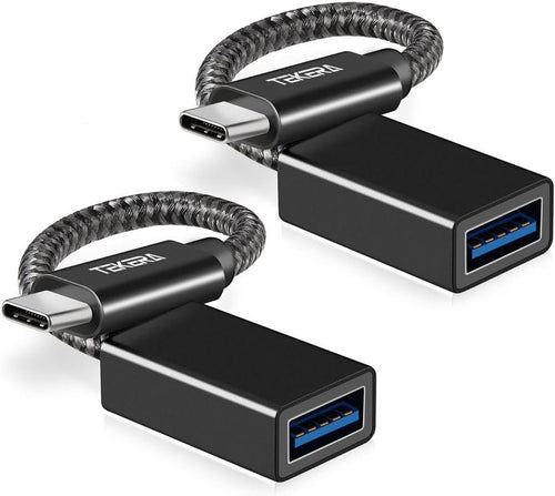 TEKERA USB A to USB C Adapter (2 Pack), 10Gbps USB 3.2 Gen 2 USB C to USB OTG Adapter, USBC to USB Male to Female Converter Compatible with iPhone 16&15 Pro/Max/Plus MacBook Pro/Air Samsung Pixel