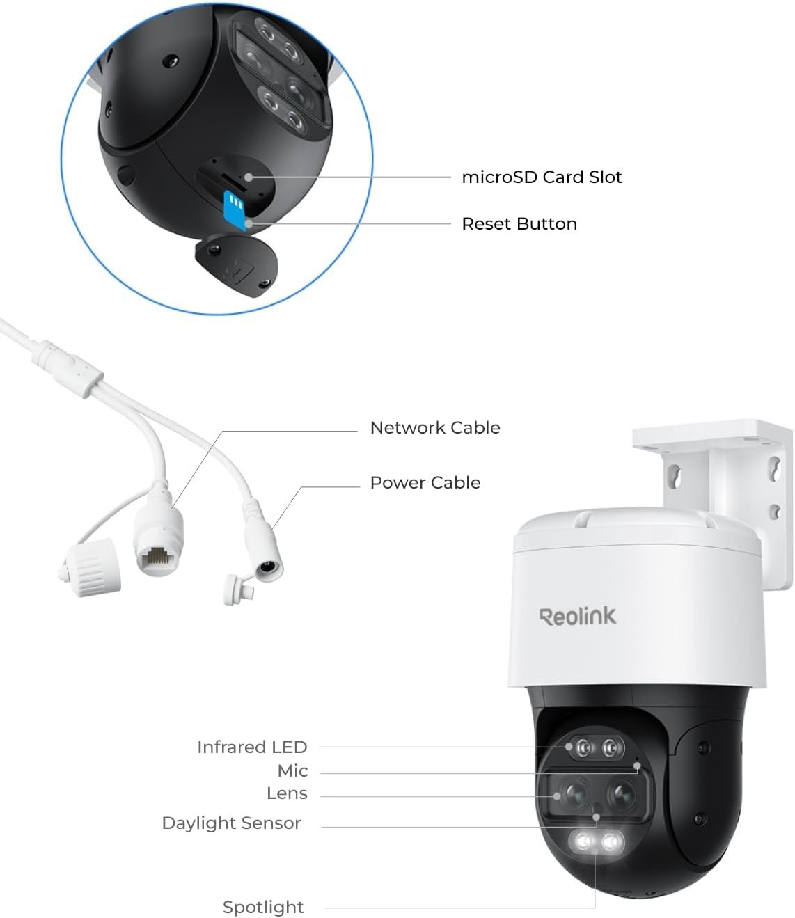 REOLINK 4K PTZ Security Camera System, IP PoE 360 Camera with Dual-Lens, Auto 6X Hybrid Zoomed Tracking, 355 Pan & 90 Tilt, Outdoor Surveillance, AI Detection, Trackmix PoE