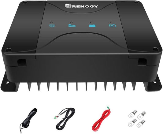 Renogy 30A DC to DC Battery Charger 12V On-Board Charger with MPPT, for Gel, AGM, and Lithium Batteries, Using Multi-Stage Charging, Capable for Solar Panel and Alternator, with Cables Needed