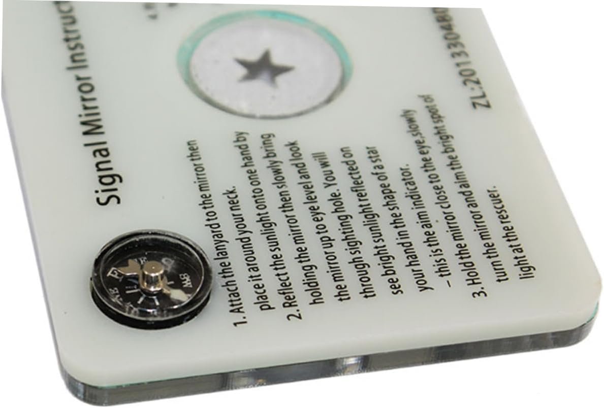 WESIEVYA Survival Mirror Reflective Mirror Multi-Function Signal Mirror Small Mirror Sourkout Light Grey