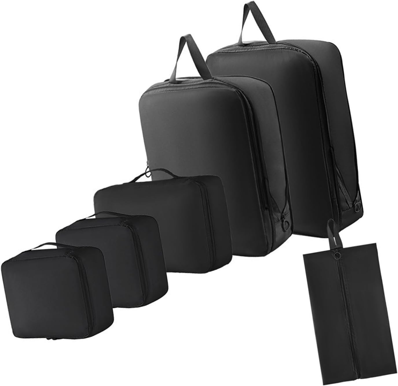 Adrosstoller 6Pcs Travel Organizers Set for Luggage Essential Packing Cubes Set Sturdy Luggage Organization Bag for Family Trip