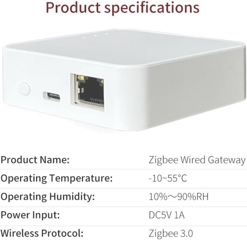 Lhnjimrsy Tuya SART Wired Zigbee 3.0 Gateway Hub Smart Life APP Automation Voice Remote Control Intelligent Multi-Function Gateway