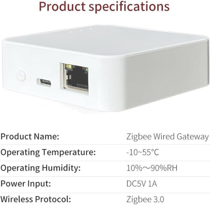 Lhnjimrsy Tuya SART Wired Zigbee 3.0 Gateway Hub Smart Life APP Automation Voice Remote Control Intelligent Multi-Function Gateway