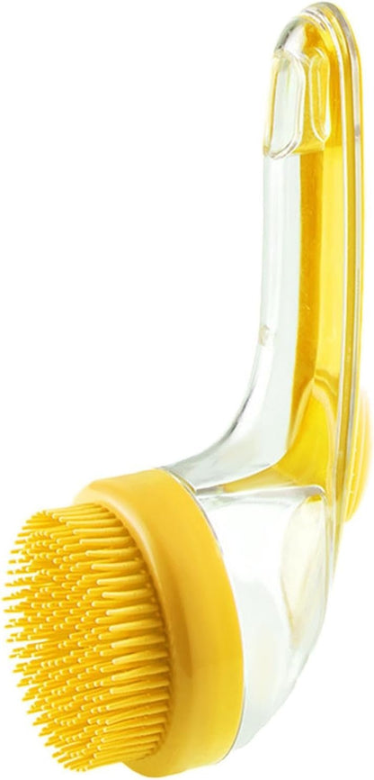 Dog Bath Brush - Soft Silicone Bristles Long Handle Puppy Bath Brush with Soap Dispenser,Multi-function Dog Shampoo Scrubber Pet Grooming Brush for Bathing
