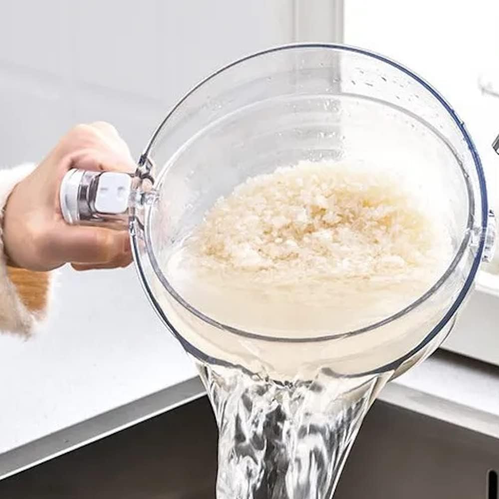 AEROKO Rice Dispenser, 5KG Dry Food Grain & Cereal Storage Container with Measuring Cup, Large Capacity Rice Dispenser for Organising Home, Kitchen & Pantry, White