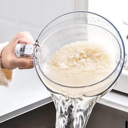 AEROKO Rice Dispenser, 5KG Dry Food Grain & Cereal Storage Container with Measuring Cup, Large Capacity Rice Dispenser for Organising Home, Kitchen & Pantry, White