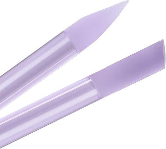 Bona Fide Beauty Glass Cuticle Pusher - High Grit Purple Dual Ended Nail Care Tool with Pointed and Slanted End. Manicure Tool for Women