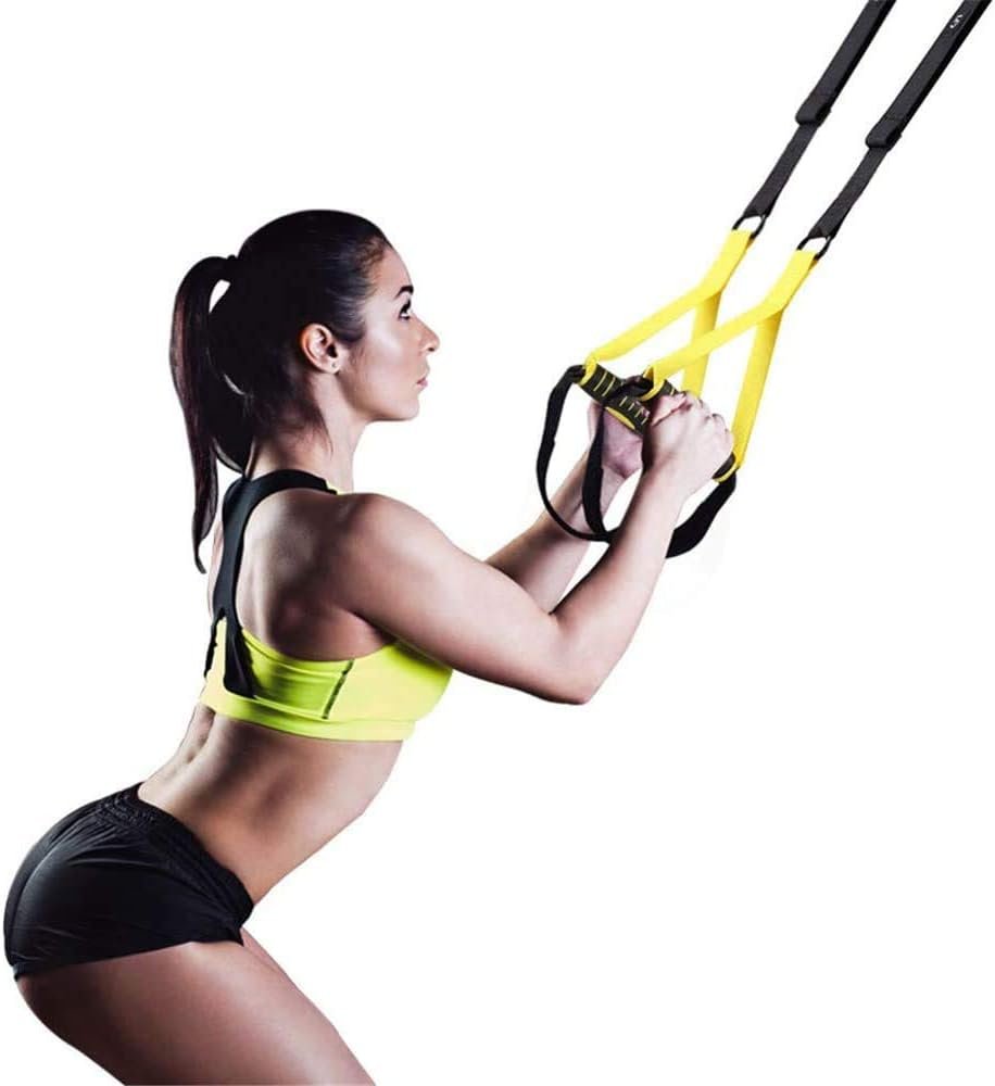 Suspension Trainer Fitness Straps Kit - Bodyweight Resistance Training Bands with Handles for Home Functional Gym Full-Body Exercise Equipment Outdoor Portable Travel Workout Set with Storage Bag