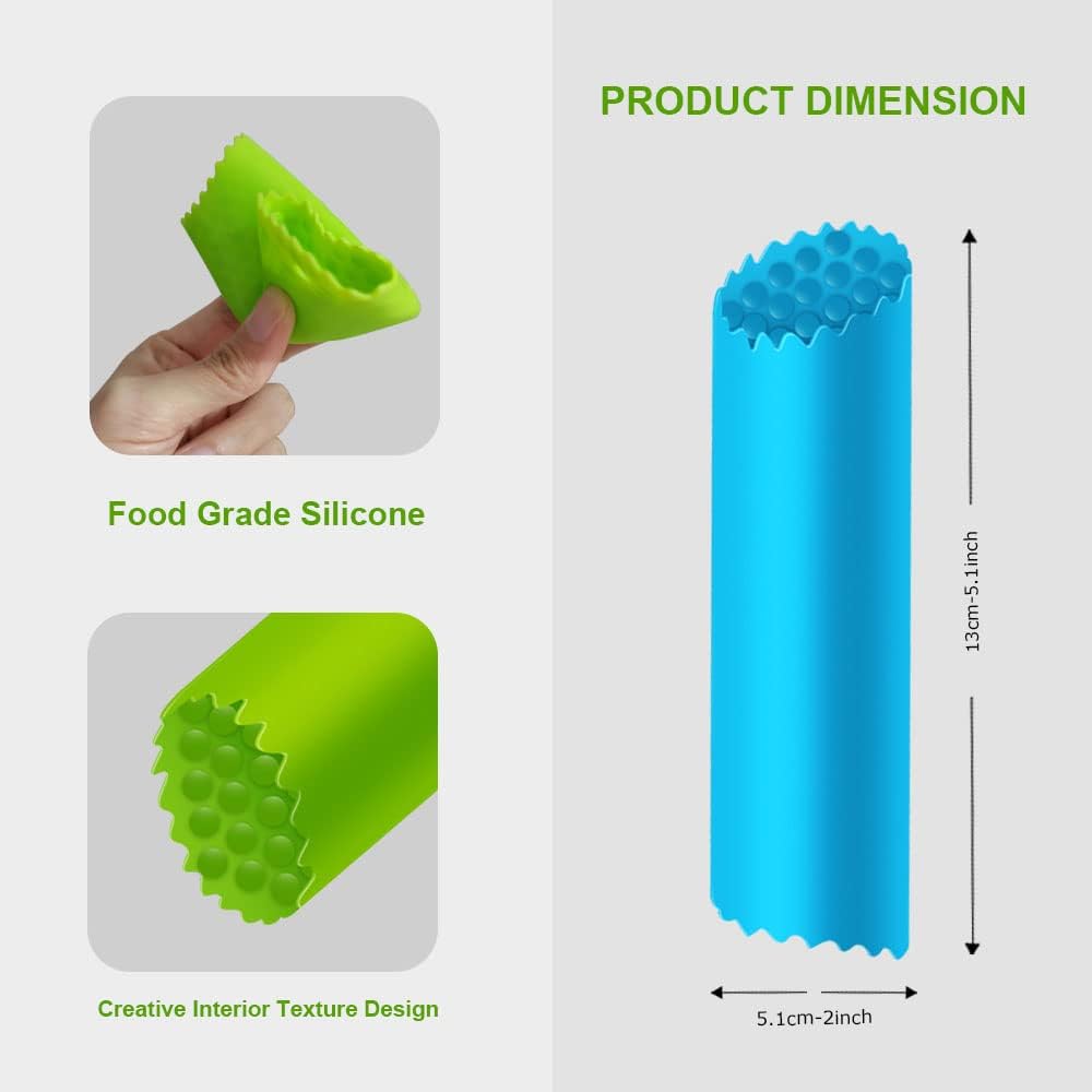 Silicone Garlic Peeler Roller Tube - Skin Remover Tool for Kitchen (Blue)