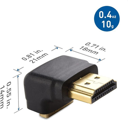 Cable Matters Combo Pack 270 Degree and 90 Degree HDMI Adapter (Right Angle HDMI) with 4K and HDR Support