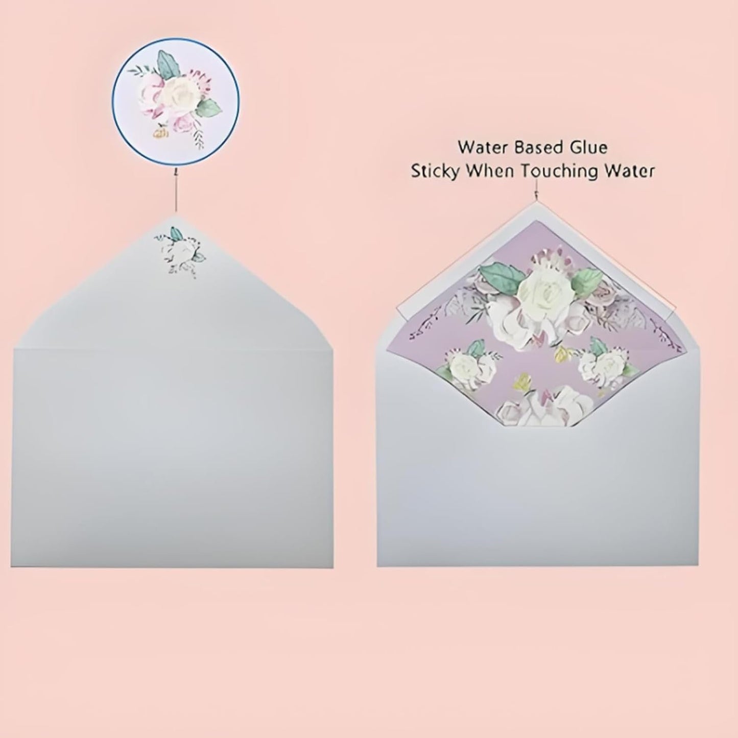 DxJ 72Pcs Stationary Letter Paper and Envelopes Set,48 Writing Stationery Paper 5.9X7.7Inch+24Pcs A6 Cute Envelopes 4x6Inch,Unique Flower Design Stationary Set for Writing Letters(H1)