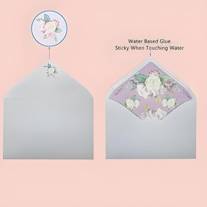 DxJ 72Pcs Stationary Letter Paper and Envelopes Set,48 Writing Stationery Paper 5.9X7.7Inch+24Pcs A6 Cute Envelopes 4x6Inch,Unique Flower Design Stationary Set for Writing Letters(H1)