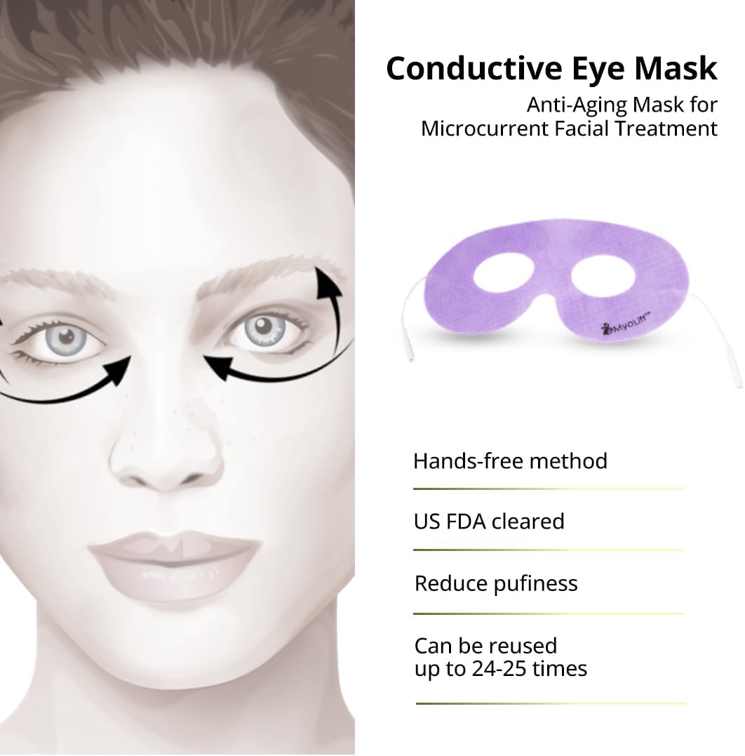 myolift 7E Wellness Conductive Eye Facial Mask Microcurrent Machine - Skin Care Tools for Microcurrent Facial Device - Instant Face Lift, Anti Aging, and Skin Tightening - Up to 10-12 Uses