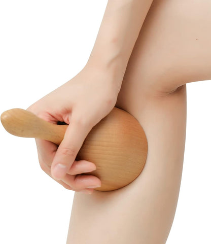 Handhleld Wood Swedish Cup Wooden Massager Wood Therapy Massage Tool Body Sculpting Tools for Maderotherapy,Lympahtic Drainage,Anti-Cellulite,Muscle Pain Relief -1 Piece-Rubber Wood