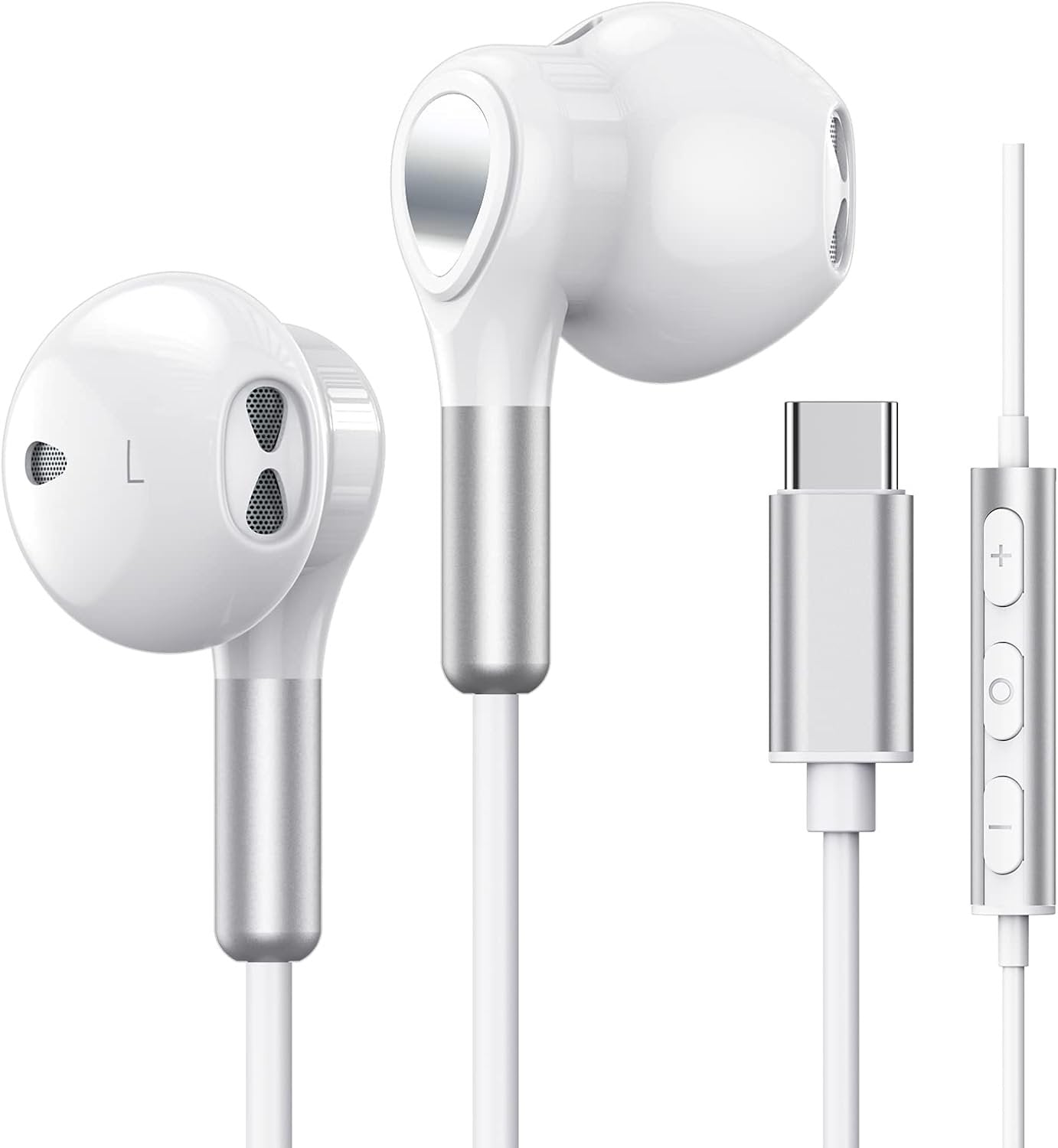 USB C Headphones for Samsung Galaxy S24 S23 Ultra S22 S21 FE S20 A54 A53 USB C Earphones with Mic in-Ear Wired Earbuds USB Type C Earphones for iPhone 16 15 Pro Max Plus iPad Pro Air 5 Mini 6 Pixel 8