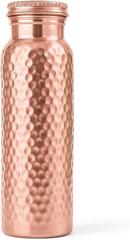 30 Oz Pure Copper Water Bottle for Drinking | Hammered Ayurvedic Vessel with Leak-Proof Lid, 100% Pure Copper Tumbler, Flask | Perfect for Hydration with Health Benefits, Unique Gifts