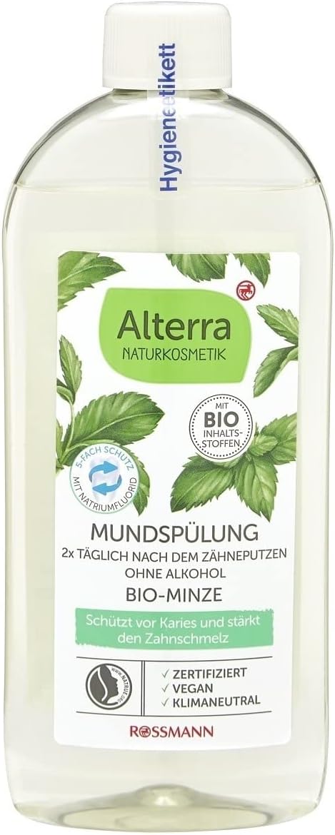 Alterra BioMinze 450ml Oral Balm Protects Against Plaque & Toothpaste, Protects Against Caries & Strengthens Melting, With Sand Almond Water, Alcohol Free, Vegan, Natural Cosmetics