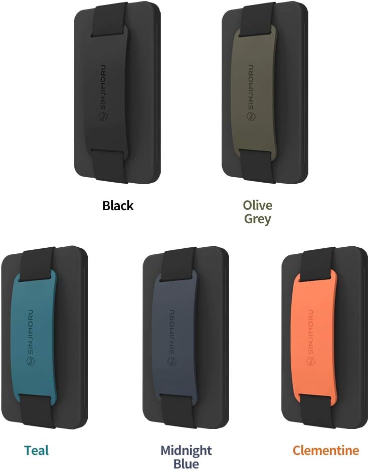 Sinjimoru Cell Phone Card Holder Wallet Case for Back of Phone, Secure Silicone Phone Stand. Card Zip 2 Black