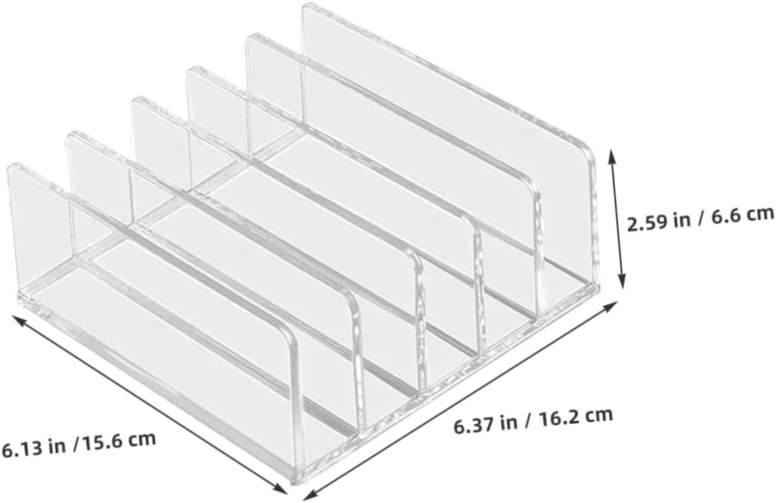 HORIALENCE Desktop Letter Sorter Wear Resistant Book Rack with Capacity Transparent Compartment Design for Efficient Document Storage and Organization Office Home Workspace