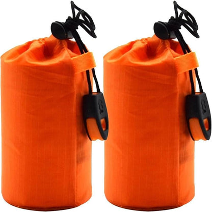 Emergency Sleeping Bag 2 Pack Lightweight Survival Sleeping Bags Thermal Bivy Sack Portable Emergency Blanket for Camping, Hiking, Outdoor, Activities Orange