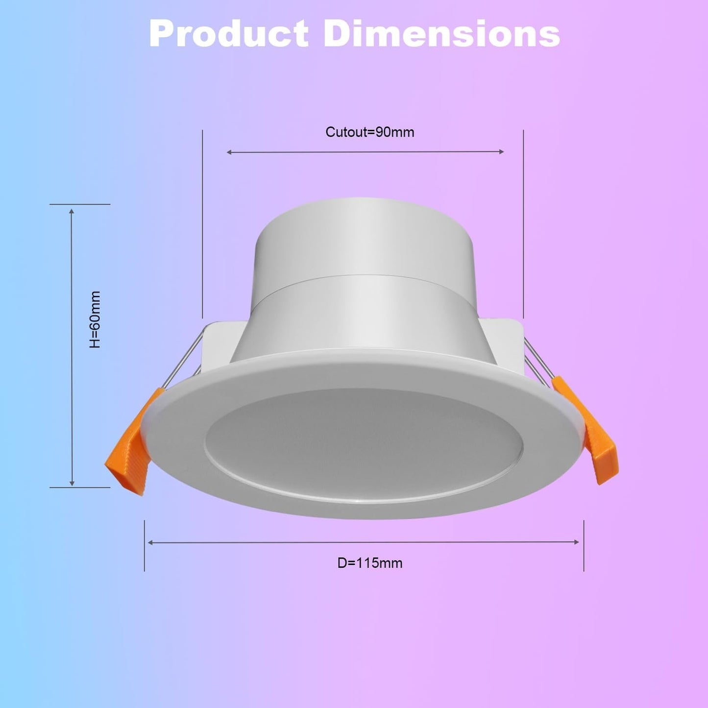 KoalaKraft Smart LED Downlight 4-Pack 90mm - Color Changing Downlights with APP & Voice Control, WiFi Bluetooth Ceiling LED Lights, Music Sync Smart Downlights, Energy-Efficient Recessed Lighting
