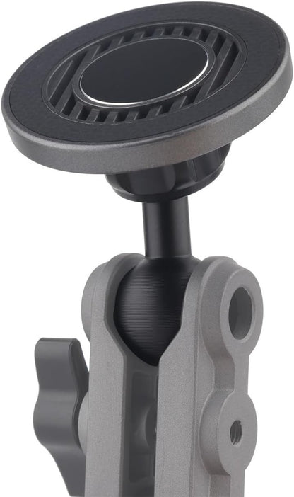 Rigdance Magnetic Car Mount Cell Phone Holder with 1 inch Ball for MagSafe iPhone Smartphones, Compatible with RAM Mounts B Size Double Socket Arm