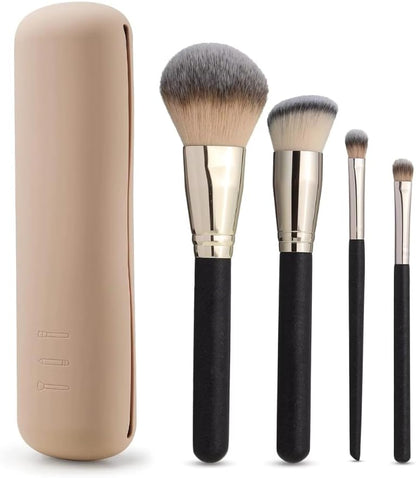 Makeup Brush Case | Brush Holder with Double Magnetic Closure | Make Up Brush Holder for Travel | Makeup Organizer | Silicone Brush Case 20 cm | Colour, pink, Makeup Brush Holder