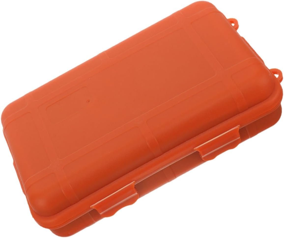 MOLUCKFU Box Survival Storage Waterproof Hard Case with Foam Outdoor Matches Tools Emergency Orange Plastic