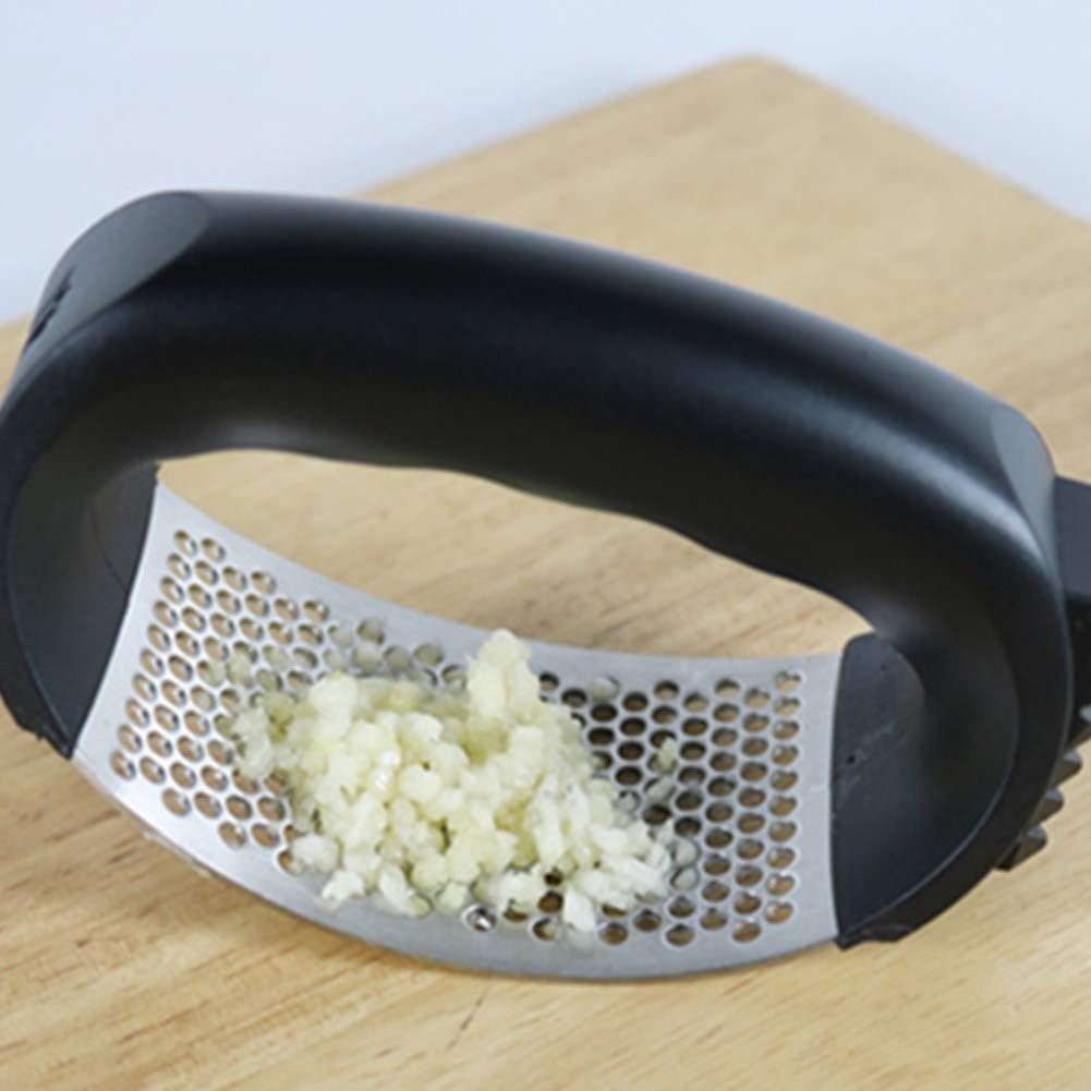 Zongha Garlic Press Stainless Steel Garlic Press Garlic Rocker Kitchen Utensils Garlic Peeler Kitchen Gadgets and Tools Black, One Size