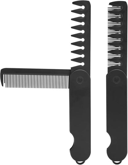 Folding Comb for Men - Pocket Hair Tool Foldable and Beard Comb for Travel | Compact Hair Care Comb - for Moustache, Beard and Hair on the Go