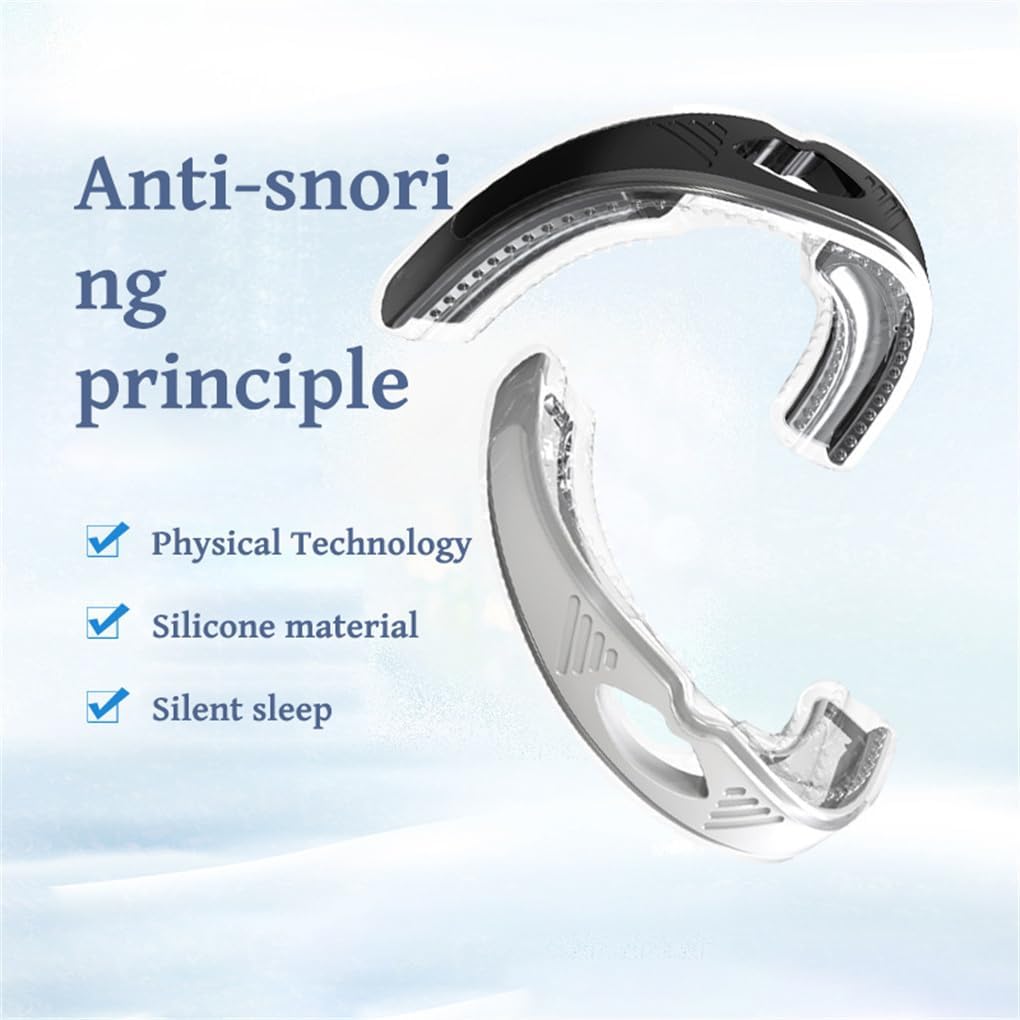 AMSLSIU Dispositivo di russamento da viaggio Tappo di protezione per russare silenzioso Tutore orale professionale Bocca correttiva Aiuto per il sonno Donna Uomo Adulto, Bianco