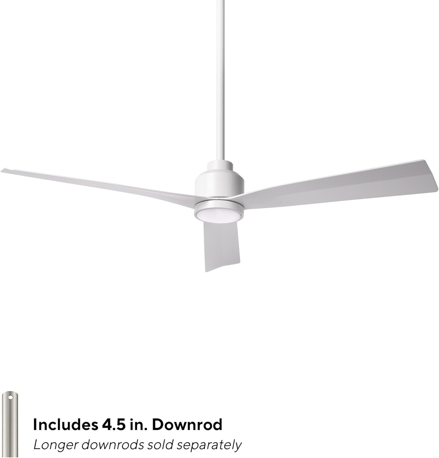 WAC Smart Fans Clean Indoor and Outdoor 3-Blade Smart Home Ceiling Fan 52in Matte White with 3000K LED Light Kit and Remote Control works with Alexa and iOS or Android App